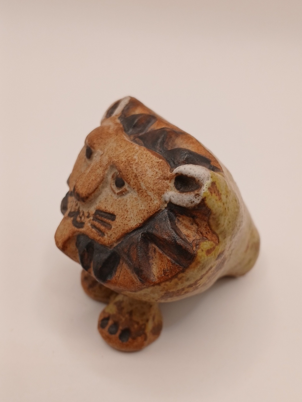 Vintage Tremar UK Lion Figurine Stoneware Pottery Small